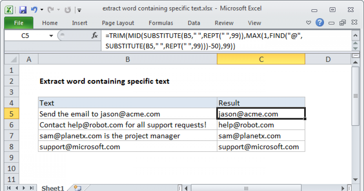 How To Extract Text From A Cell In Excel Formula